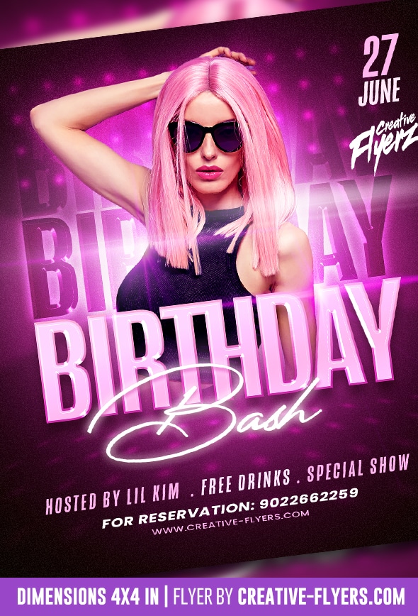Birthday Bash Flyer PSD