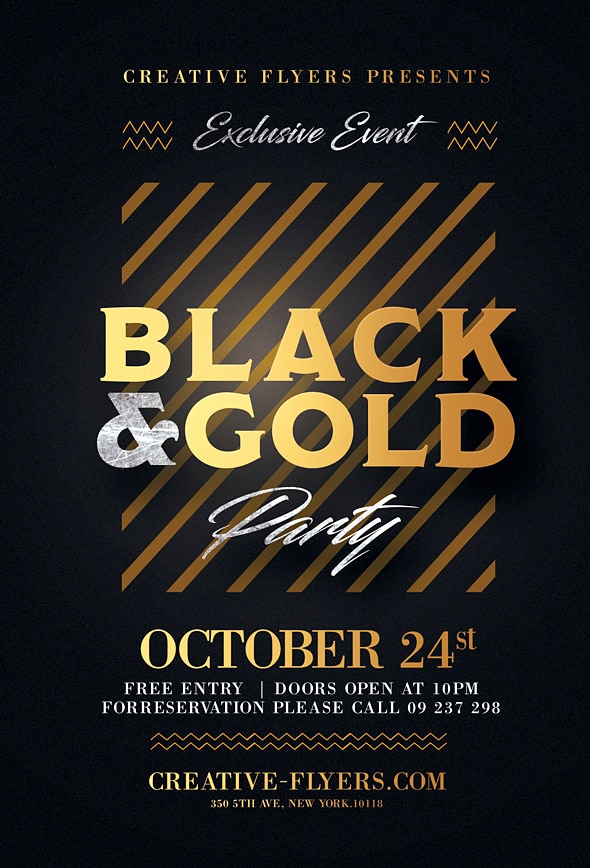 Black and Gold Party Flyer