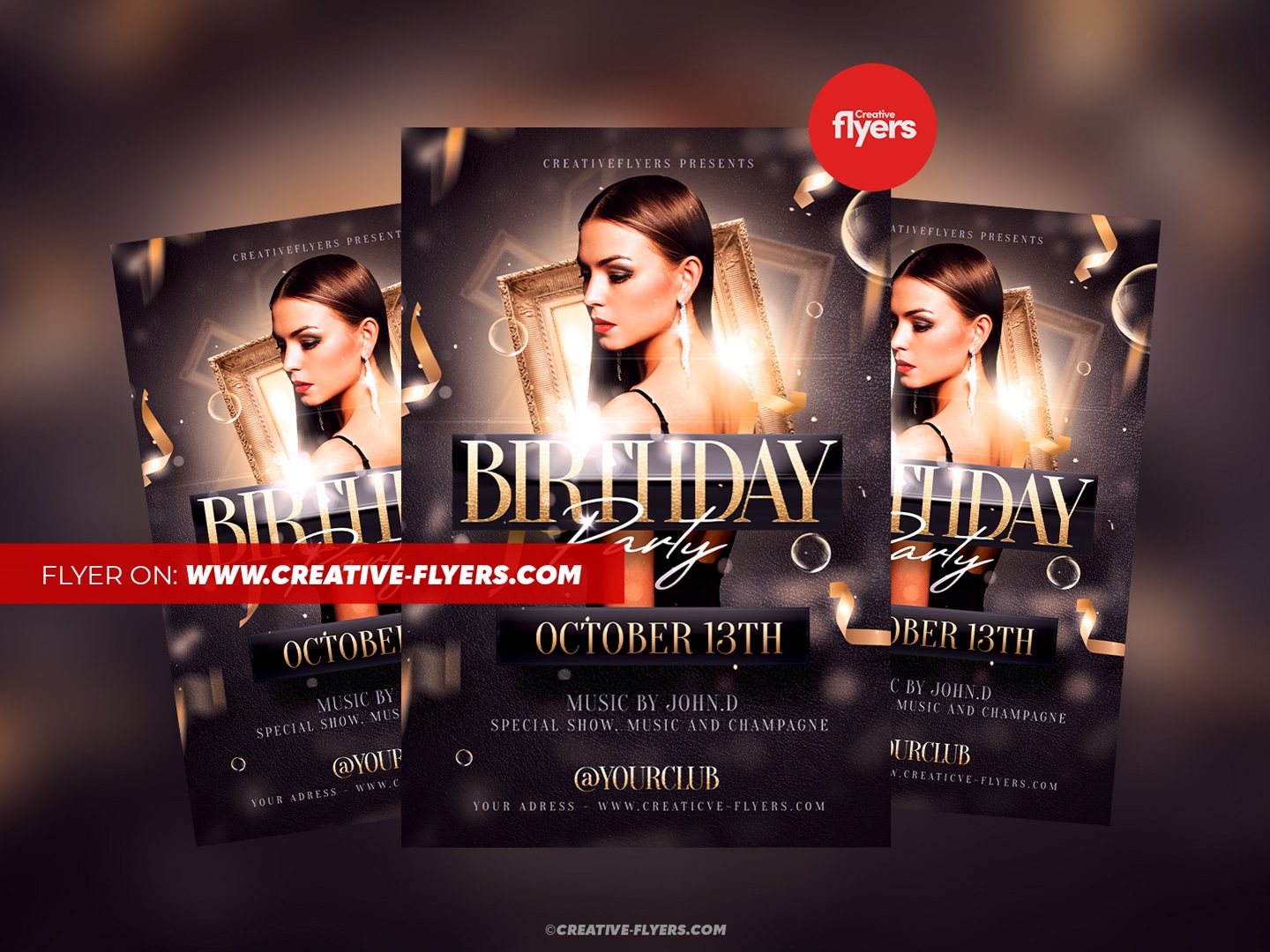 Elegant Birthday Party PSD Flyer