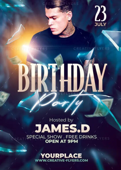 Birthday flyer PSD for Photoshop