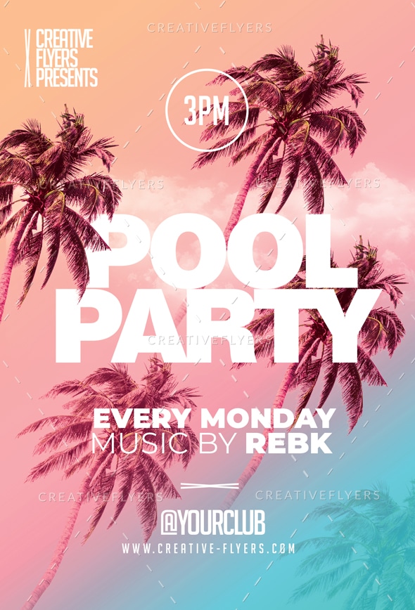 Pool Party Flyer for Photoshop