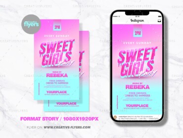 Sweet Girls Party Flyer (3) Girls Party Flyer for photoshop software