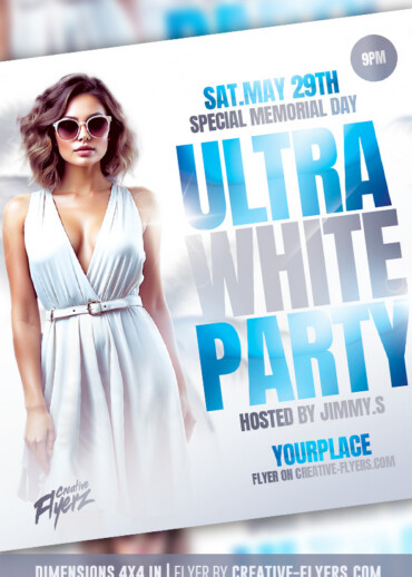 White Party Flyer Template