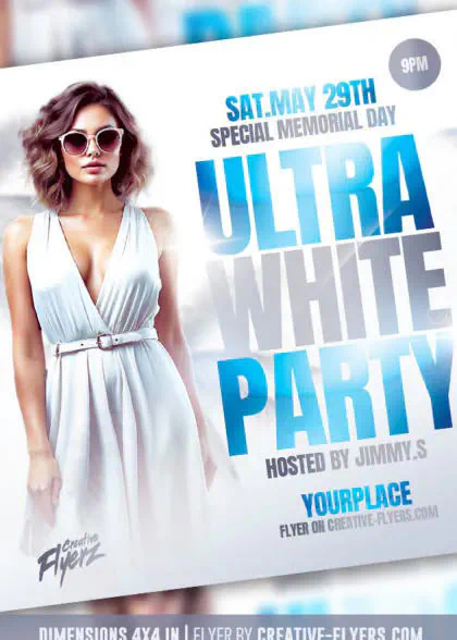 White Party Flyer Template