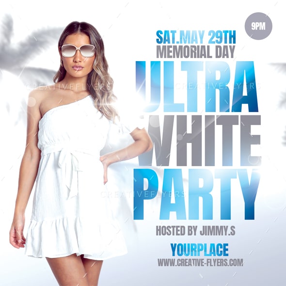 White flyer to promote your nightclub party