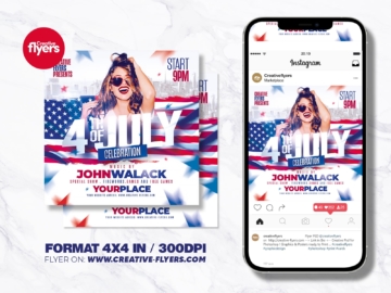 4th July flyer template
