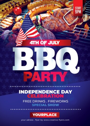 Bbq flyer template special independence day