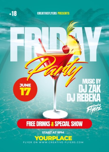 Cocktail Party Flyer PSD