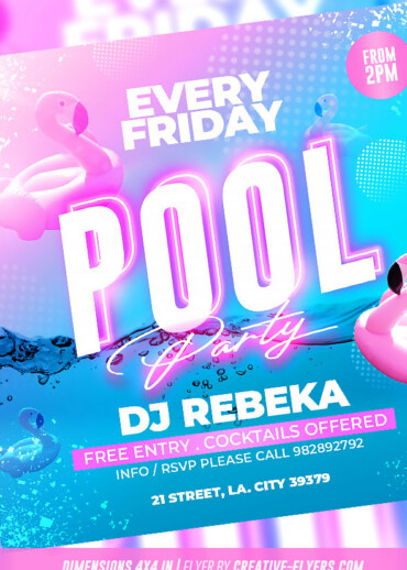 Pool Party Flyer for Photoshop