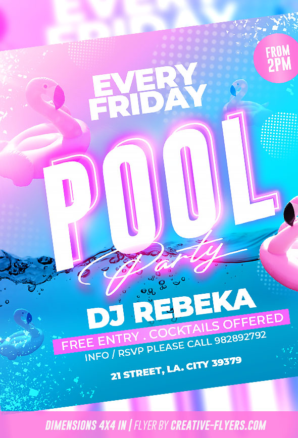 Pool Party Flyer for Photoshop