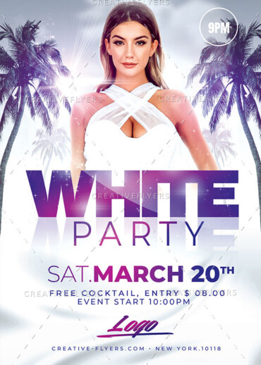 White Party Flyer for Photoshop