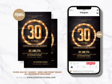 Anniversary Party Flyer Template (3) Anniversary Party Flyer