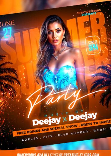 Tropical, vibrant, warm party theme.