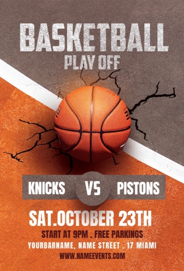 Basketball Game Flyer PSD