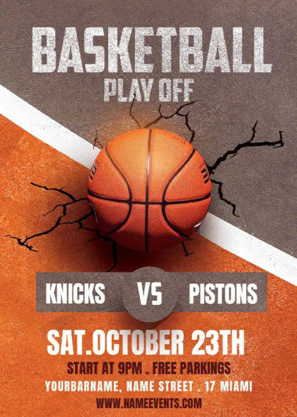 Basketball Game Flyer PSD