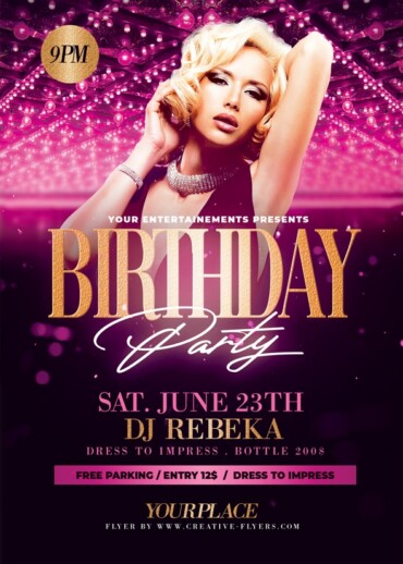 Classy Purple Birthday Flyer