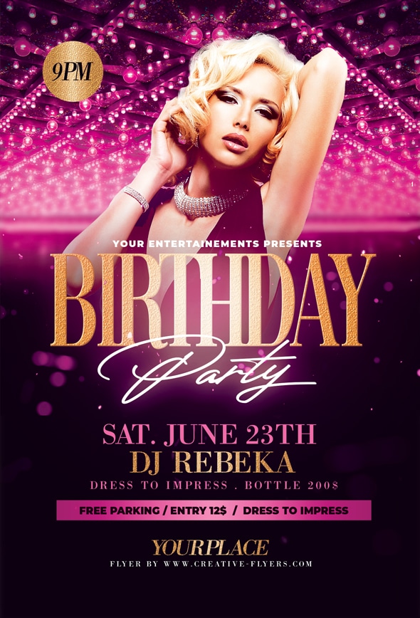 Classy Purple Birthday Flyer