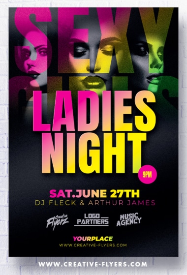 Ladies Night Flyer template