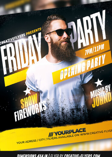 Nightclub Party Flyer with DJ