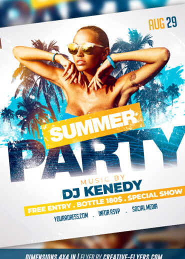 Creative summer flyer for Photoshop