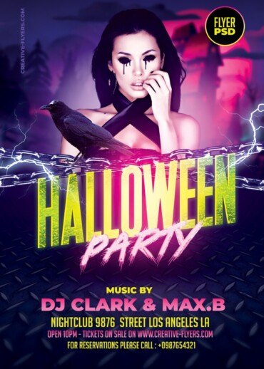 Halloween flyer PSD