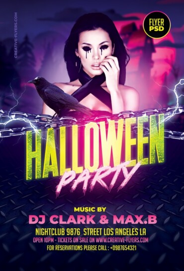 Halloween flyer PSD