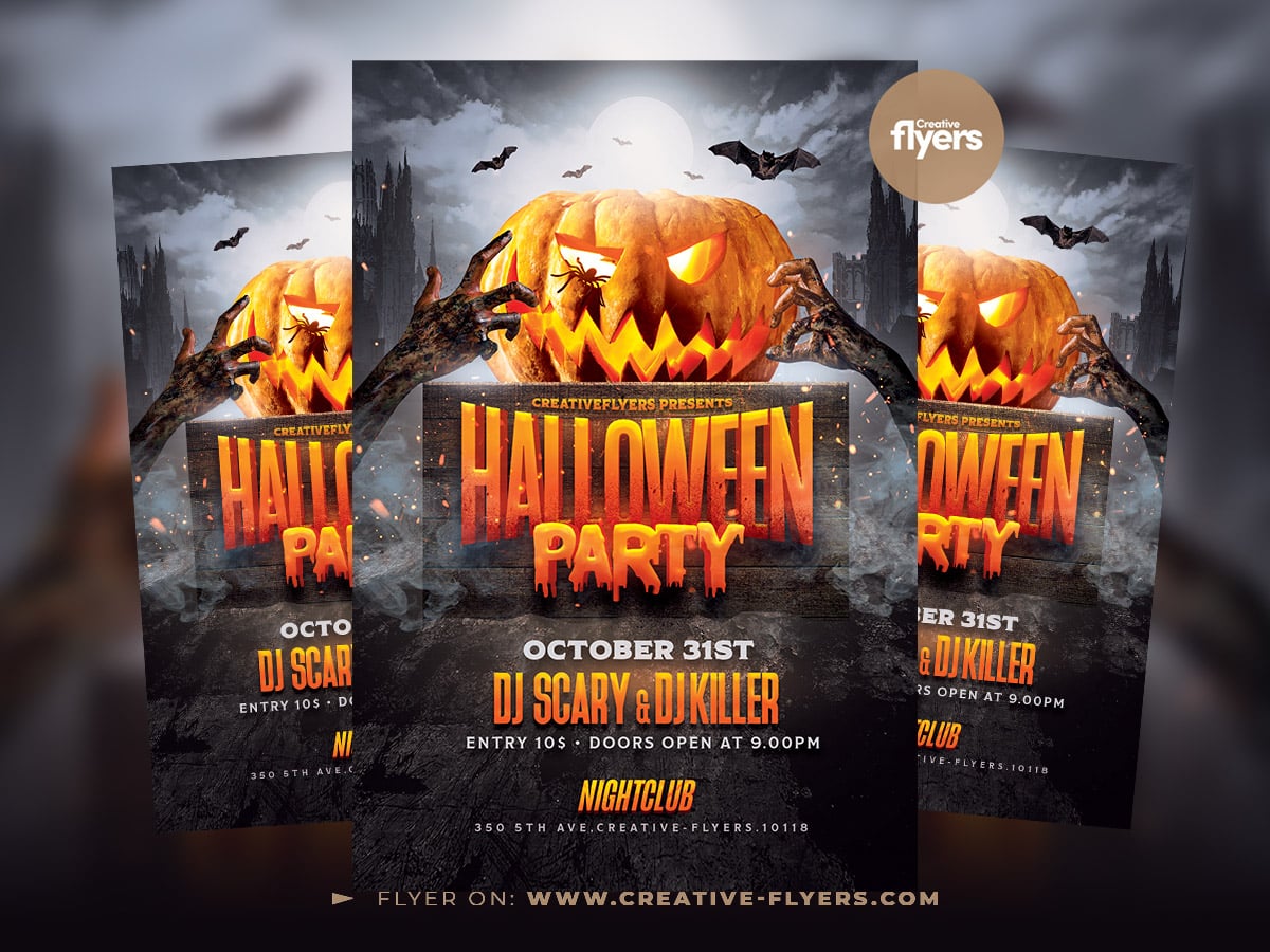 Halloween Party Flyer Scary Halloween Party Flyer
