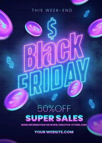 Black Friday Flyer with Neon