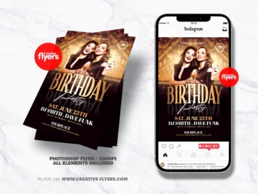 Elegant Birthday Flyer Design (4) Elegant Birthday Flyer Design