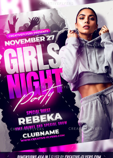 Girls party flyer design