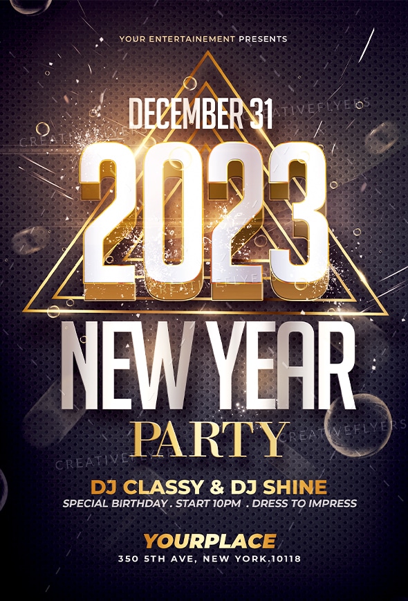 Luxurious New Year Party Flyer Design