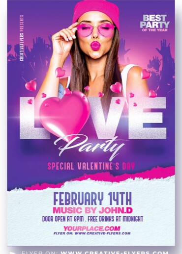 Valentine's Day flyer template