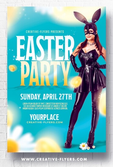 Easter Party Flyer PSD