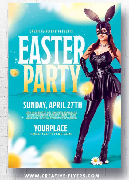 Easter Party Flyer PSD
