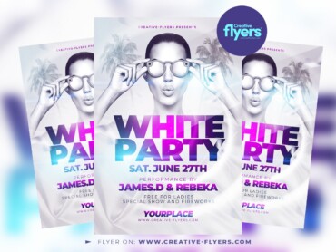 White Party Flyer PSD