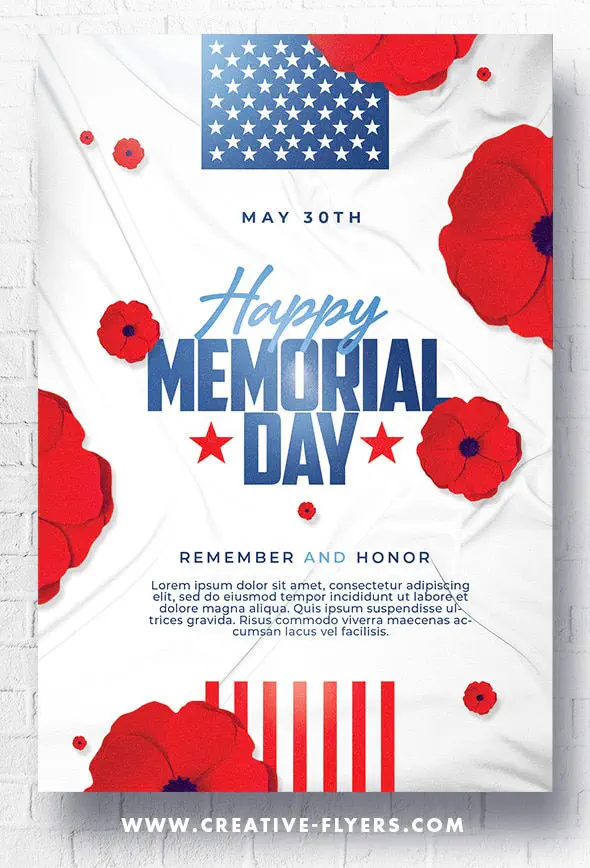 Happy Memorial Day Flyer PSD - Creative Flyers