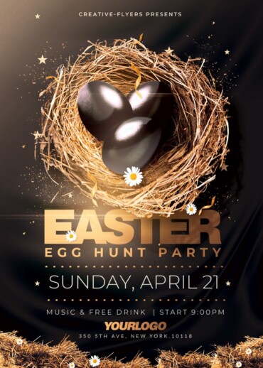 Black and Gold Easter Flyer Design