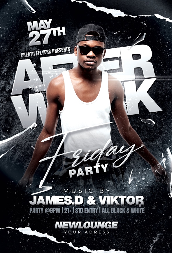 Black and White Hip Hop Flyer