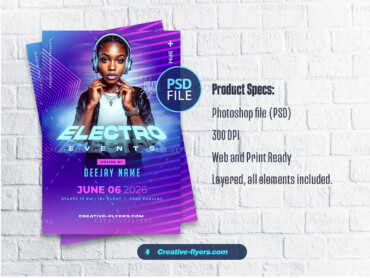 Futuristic Electro Event Flyer (3) Electro Event Flyer