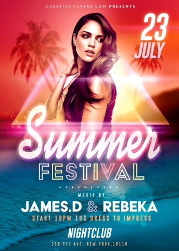 Summer Festival Flyer PSD