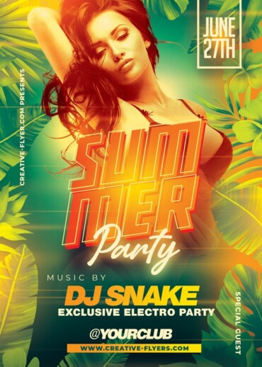 Flyer template for summer event