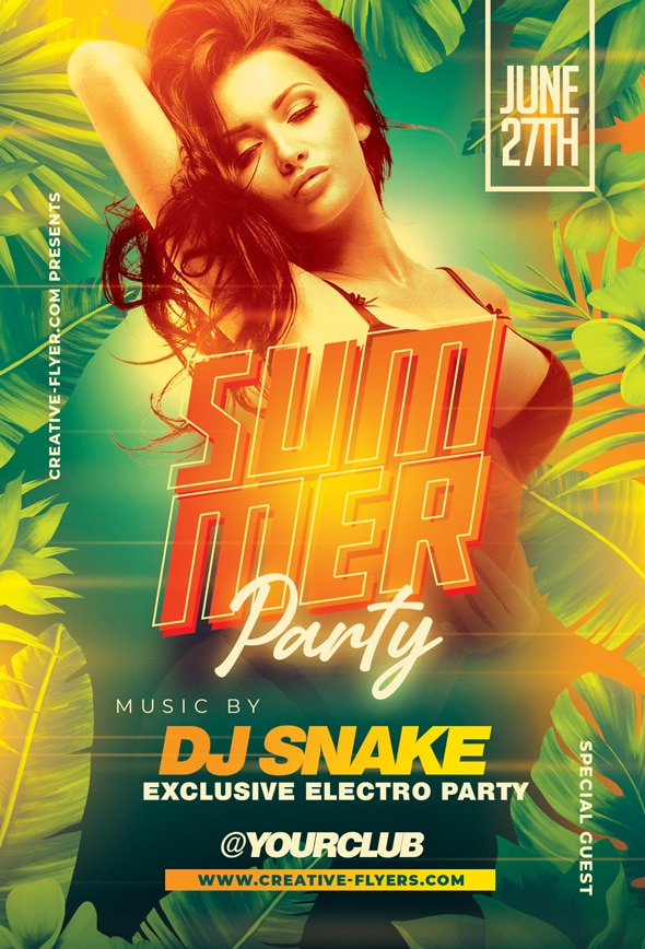Flyer template for summer event
