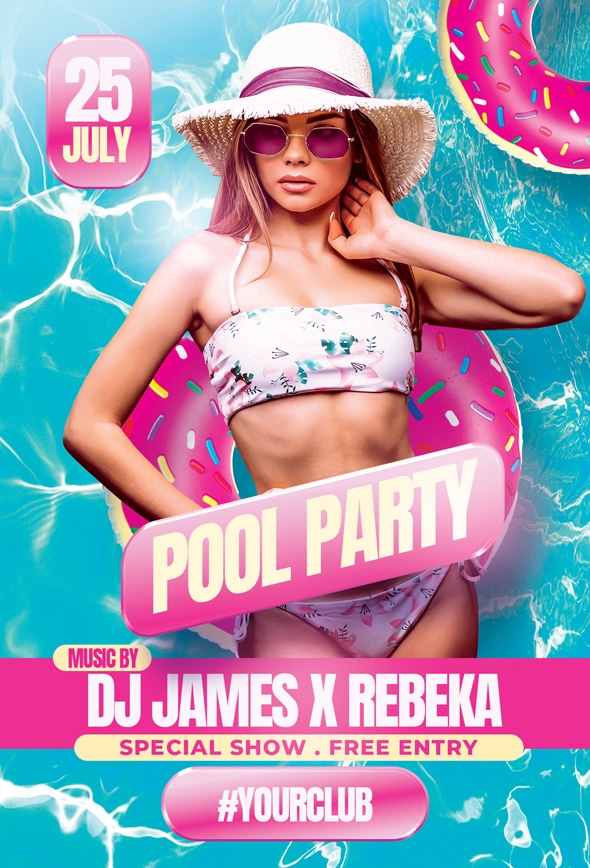 Customizable Pool Party Flyer