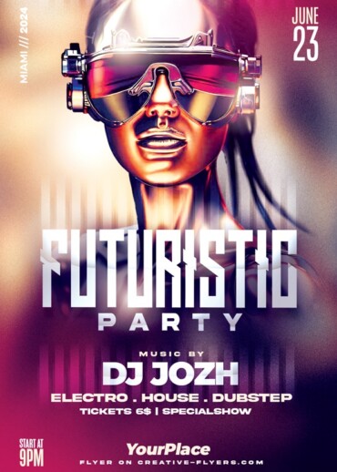Futuristic Party Flyer PSD