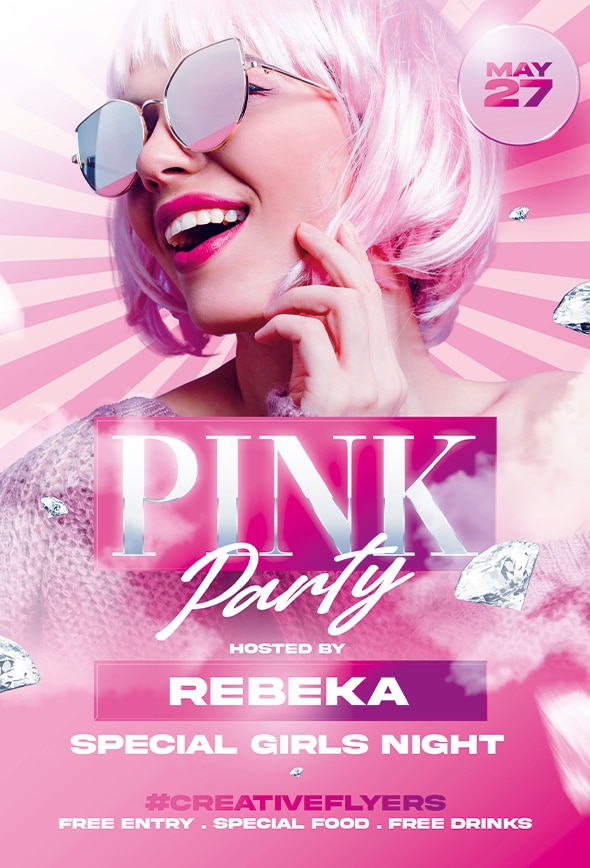Pink Party Flyer Design