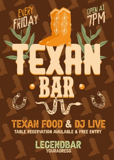 Western Bar Flyer Template