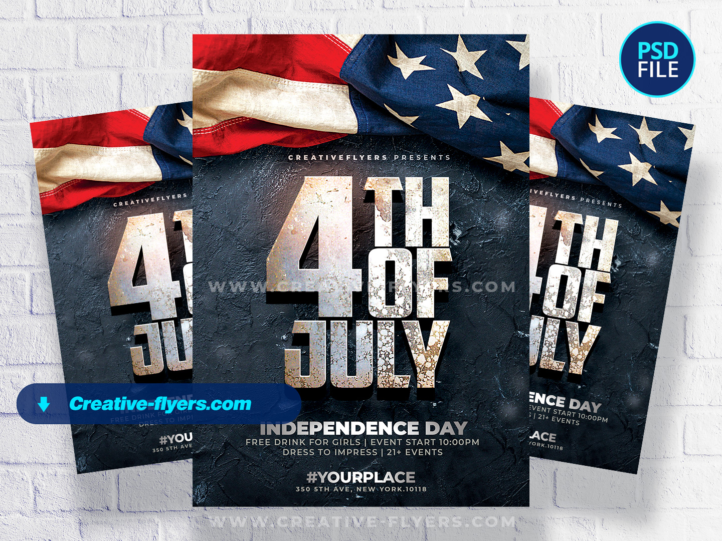 Flyer template for 4th of July Party