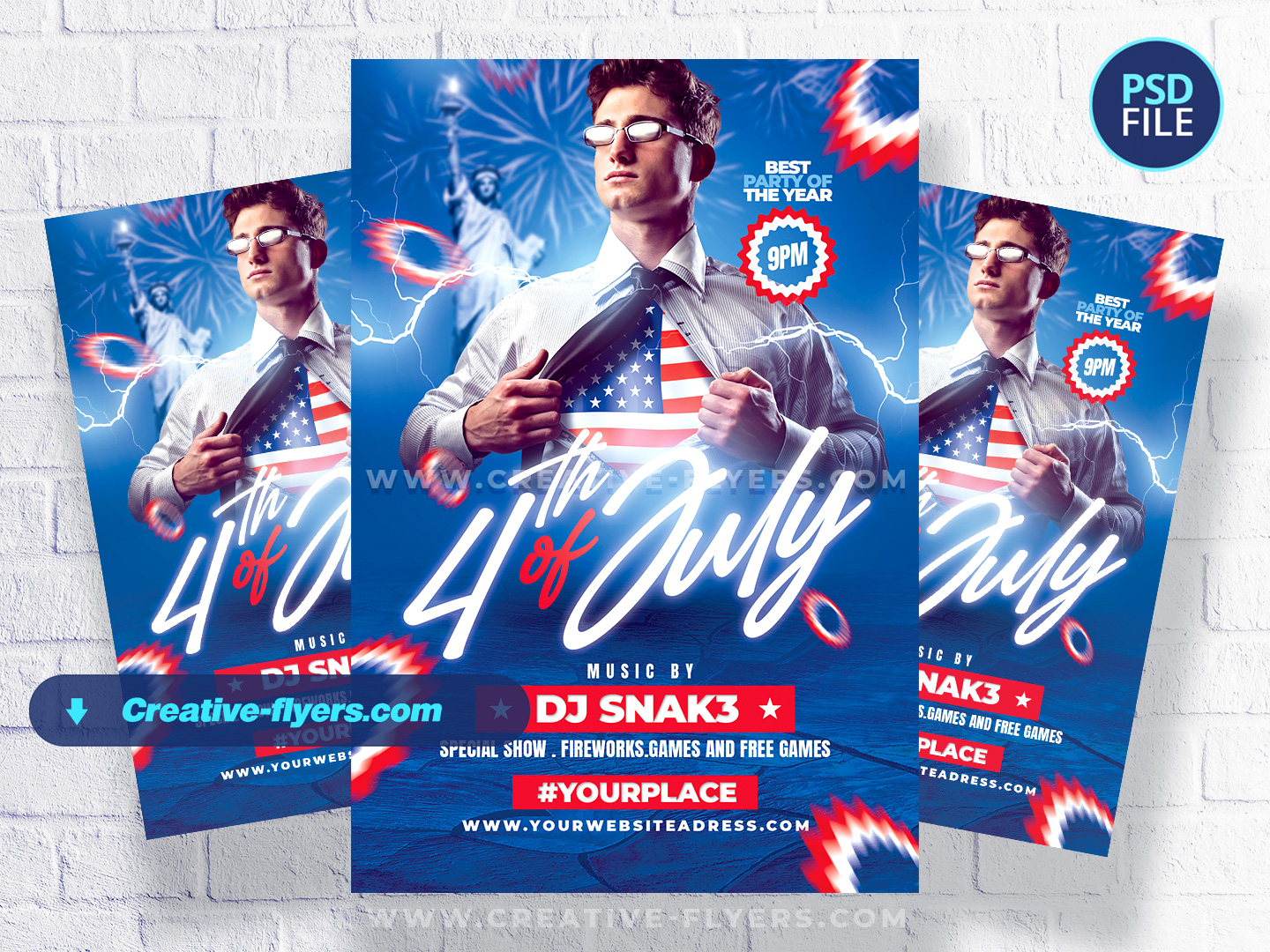 Flyer Template for 4th of July