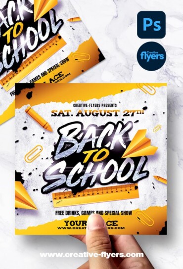 Back To School Flyer Design (3) Back To School party flyer