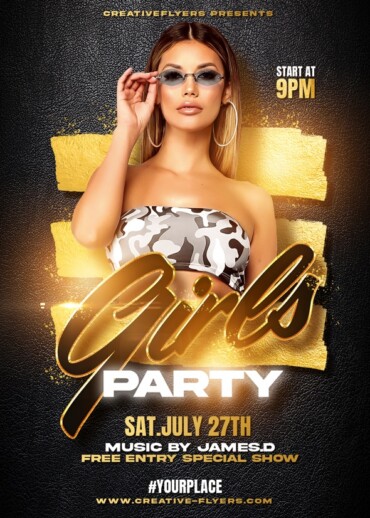 Girls Party Flyer Template